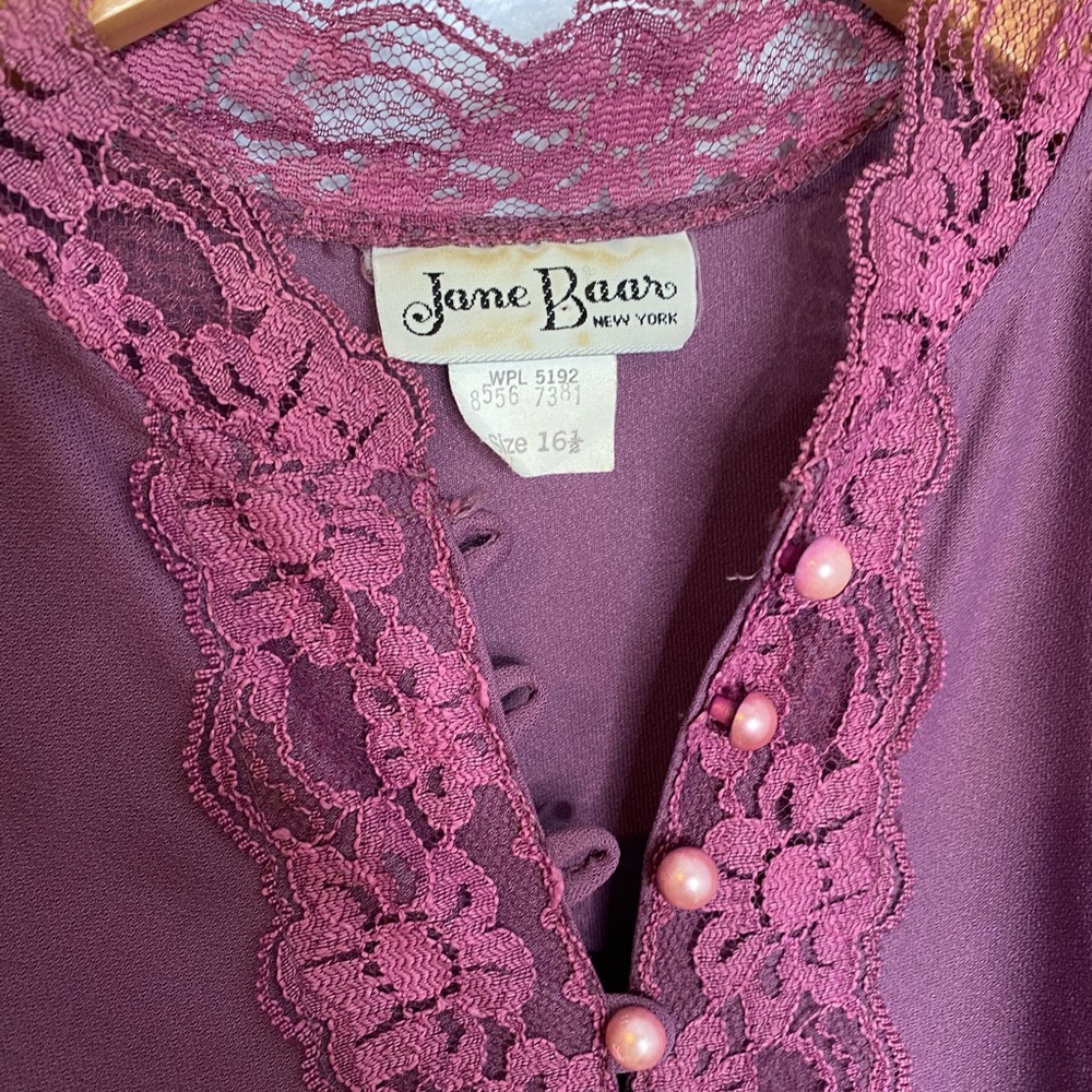 Vintage Plum Lace-Trim Midi Dress - Picture 4 of 11